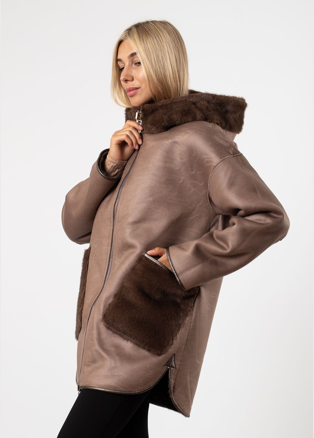 Коричневый зимний Пуховик MissLynx