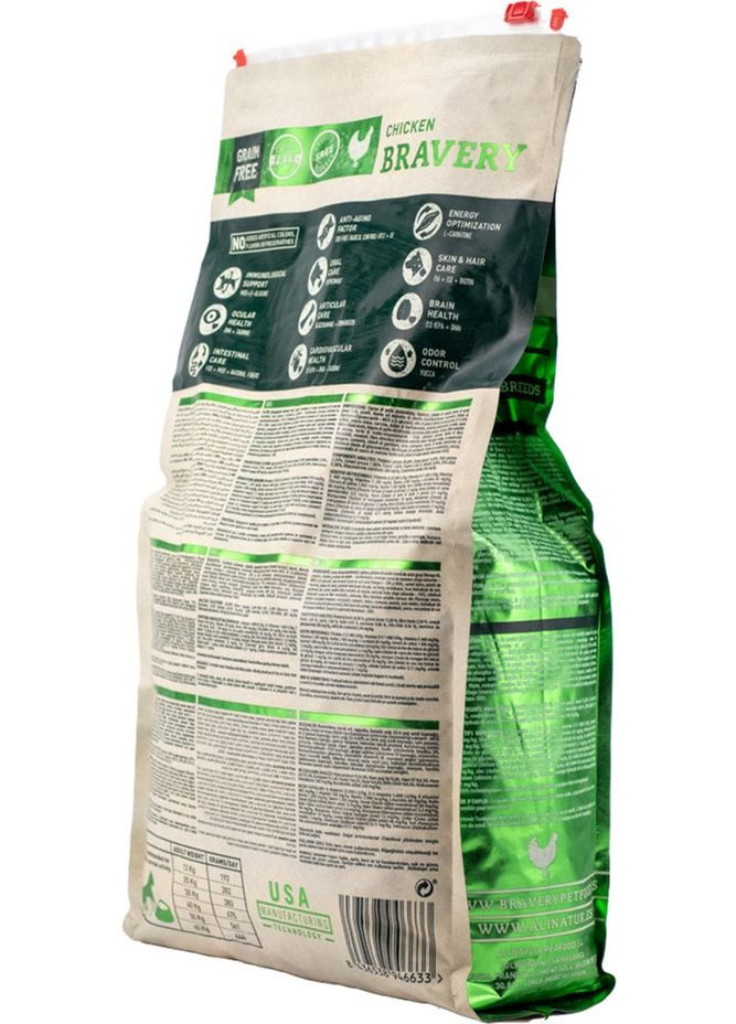 Сухий корм Chicken Adult Large/Medium для дорослих собак середніх та великих порід з куркою 4 кг (8436538946633) Bravery (315867936)