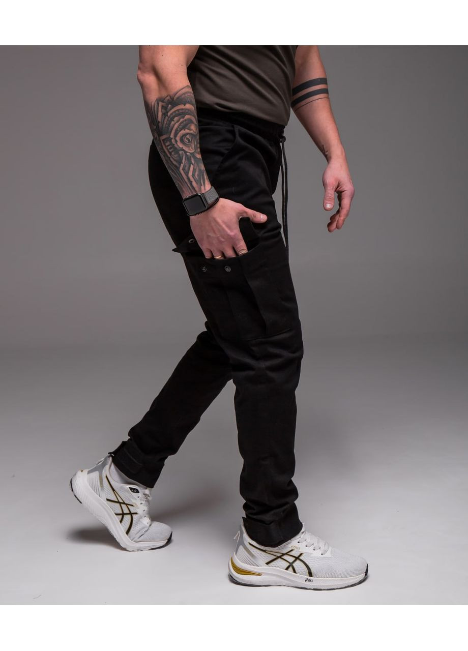 Черные спортивные, повседневный, кэжуал демисезонные джоггеры брюки Vakko