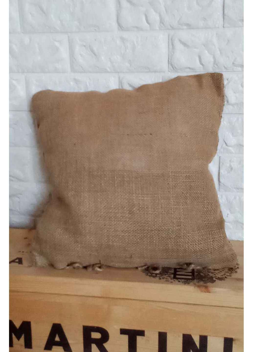 Декоративна подушка з мішковини | Ручна робота HHD (361440321)