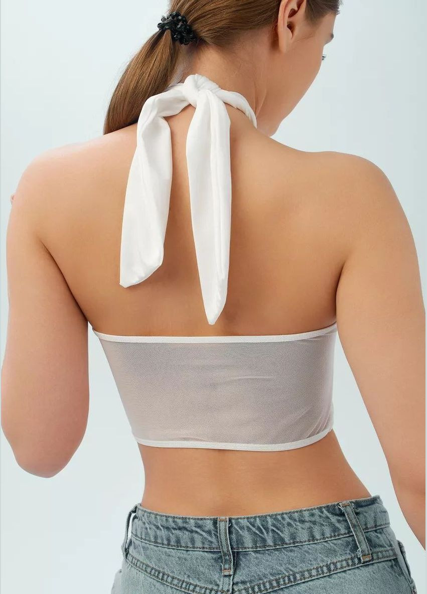 Жіночий корсетний топ зі вставками на зав'язках позаду шиї топи для жінок з акцентним вирізом на грудях Cindylove (295288020)