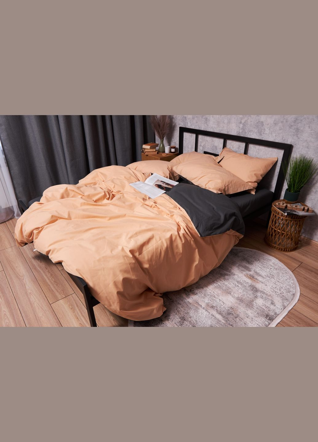 Комплект постельного белья Бязь Gold Люкс King Size 220x240 наволочки 4х70х70 (MS-820003294) Moon&Star Gray Cream (288044301)