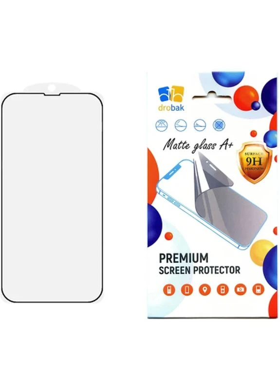 Защитное стекло Matte Glass A+ Apple iPhone 14 Pro Max (Black) (292947) Drobak (399091013)