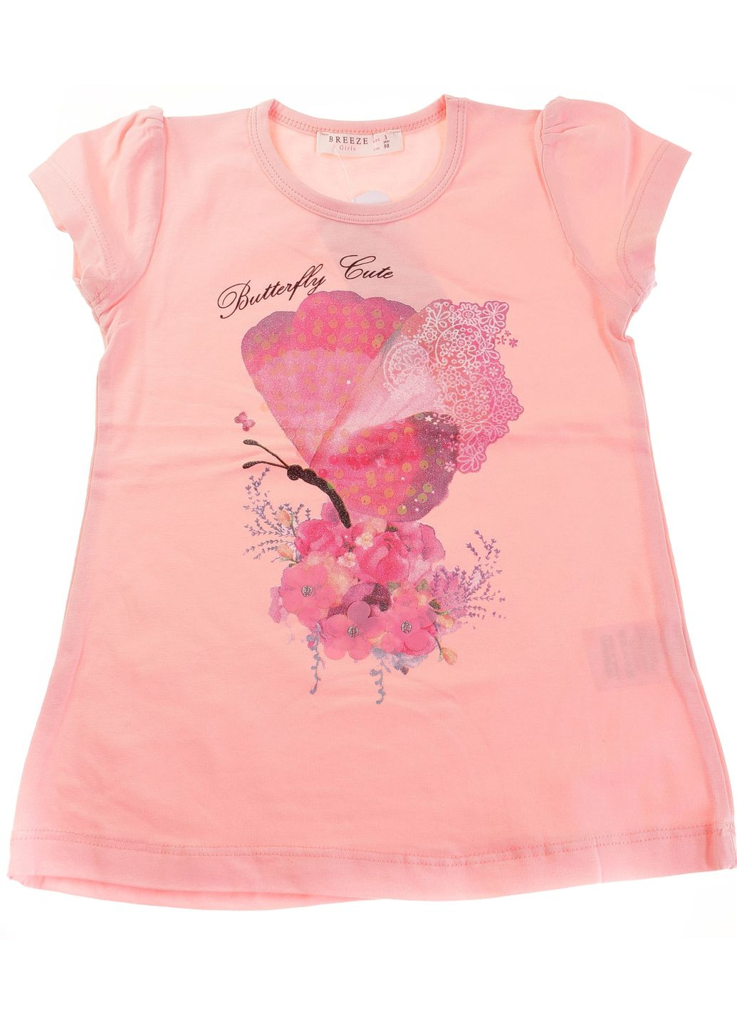 Персикова літня футболка 13391 персиковий Breeze