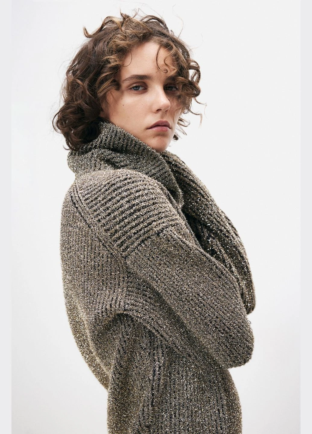 Желтое платье свободного кроя H&M