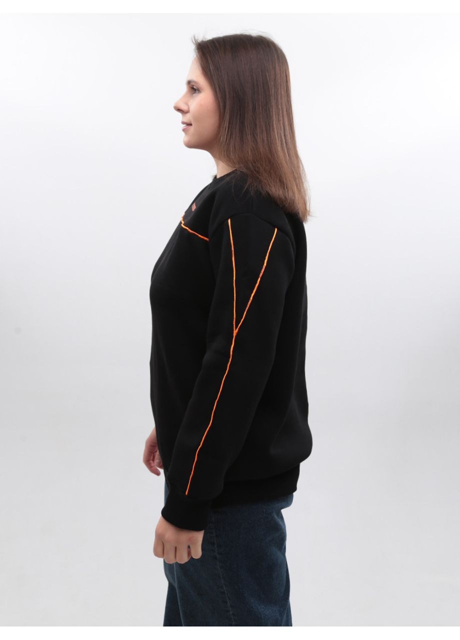 Чорний світшот жіночий чорний на флісі JEANSclub однотонний (369668945)