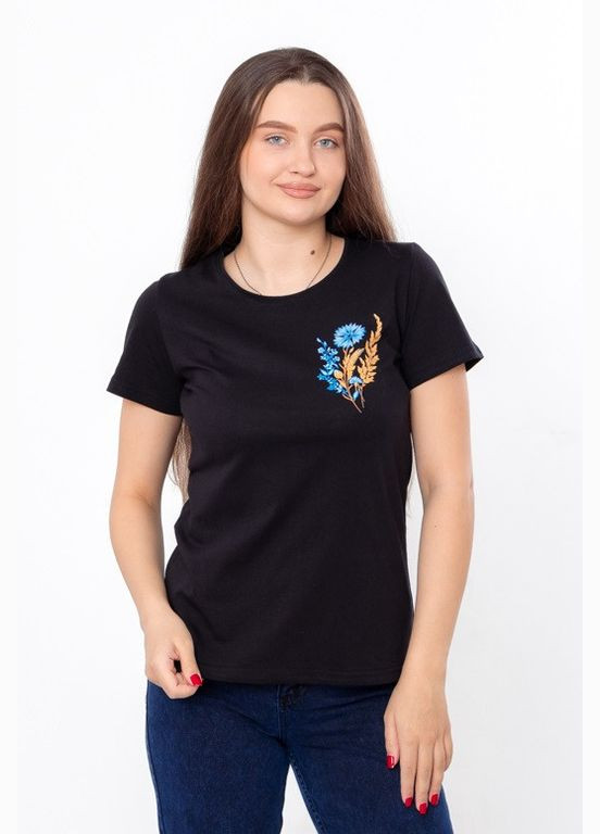 Чорна літня футболка жіноча "україна" з коротким рукавом Носи своє