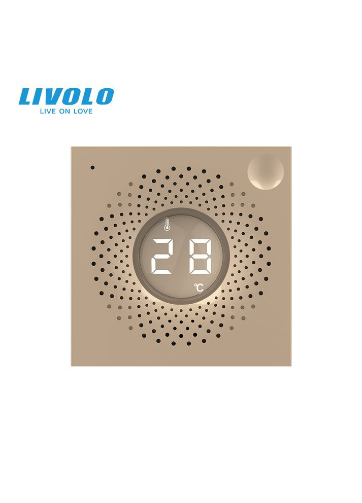 Розумний датчик температури та вологості ZigBee (термометр-гігрометр), золотий, модуль без рамки (VL-FCEZ-2AP) Livolo (371777137)