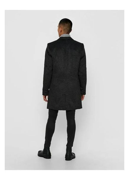 Темно-сіре демісезонне Пальто однобортне Only & Sons