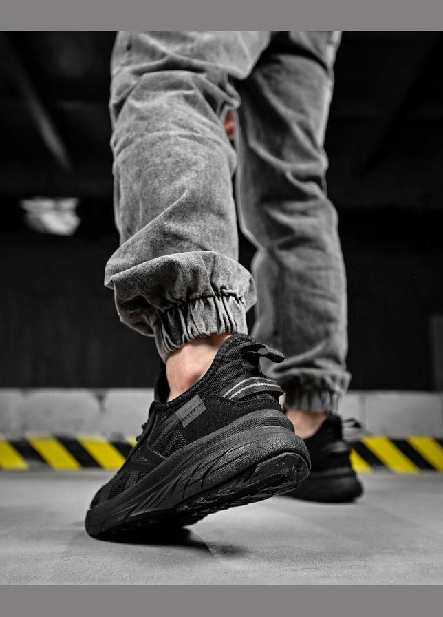 Черные летние стильные мужские кроссовки сетка черные Freedom