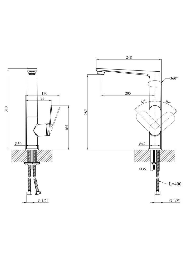 Змішувач для кухні Element 211512A-3801 Kroner (392253917)