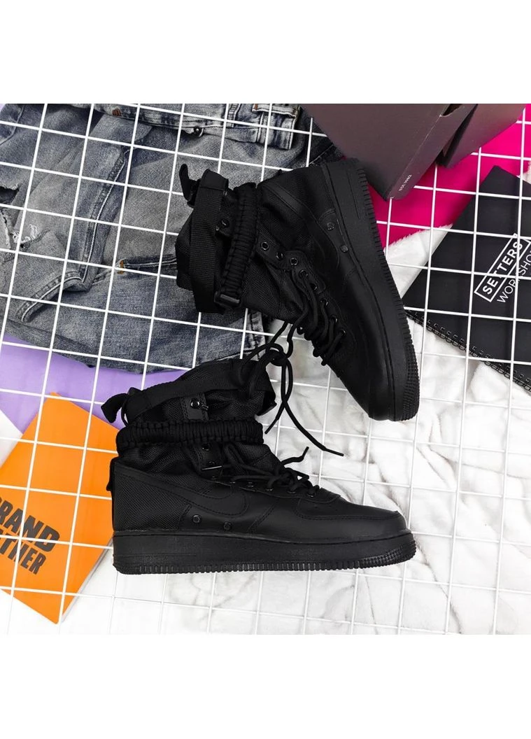 Черные демисезонные кроссовки мужские nike special fled air force 1 black найк аир форс черные No Brand