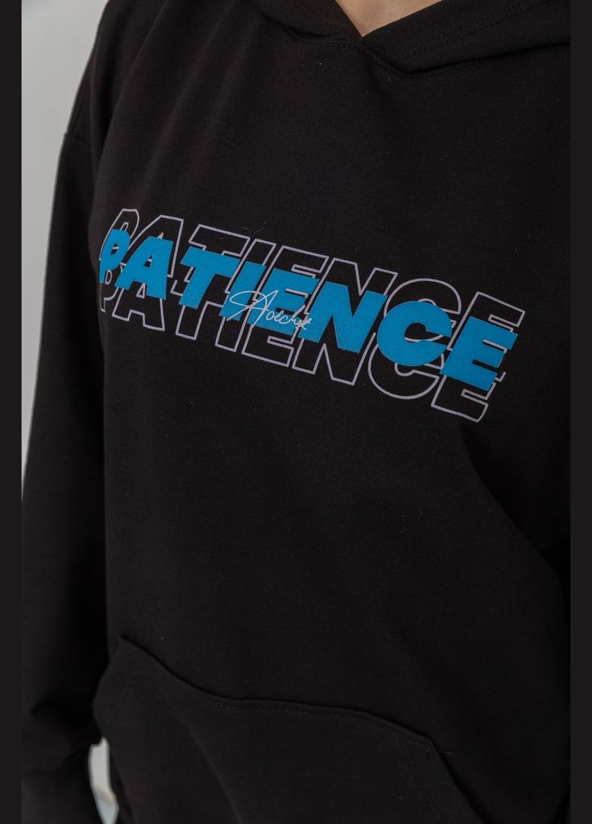 Чорний демісезонний худі жіночий вільного крою, колір чорний, 131r153186 Ager