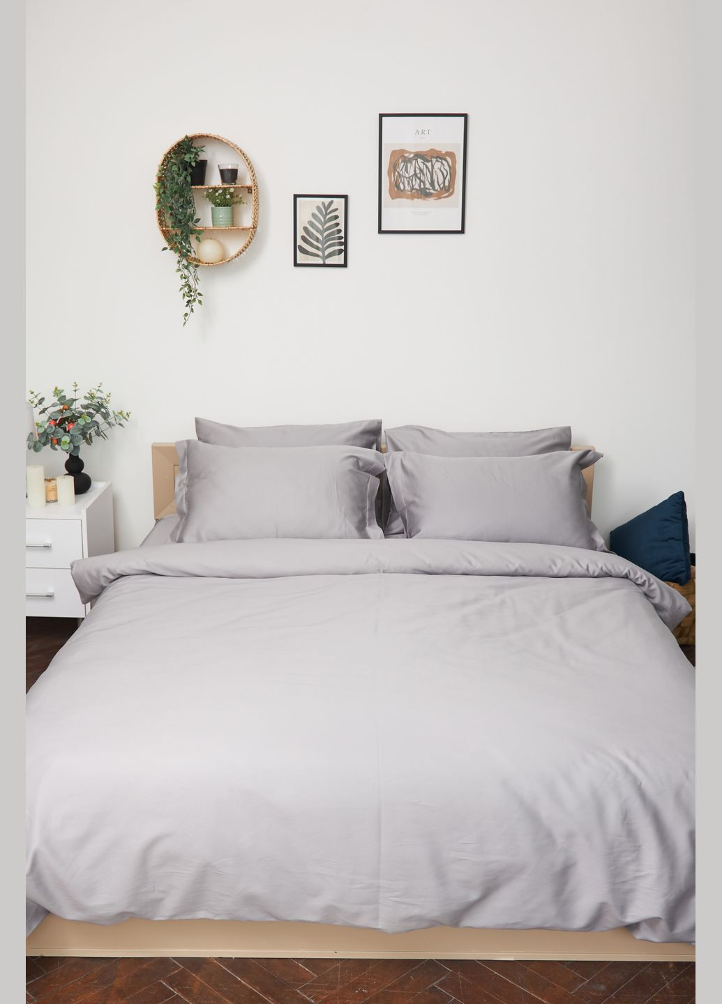 Комплект постільної білизни сімейний 160х220х2 наволочки 2х50х70 Satin Premium (MS-820000451) Moon&Star Smoke (284416151)