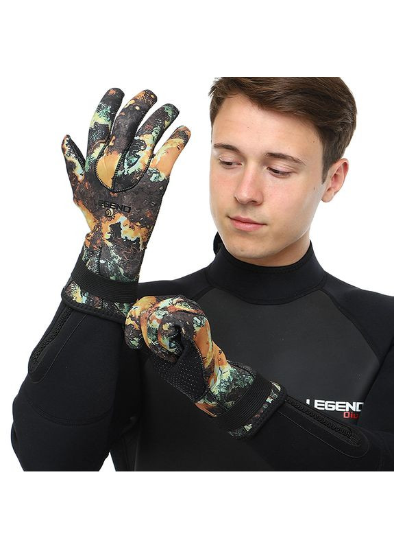 Рукавички для дайвінгу SS-6111 Камуфляж Woodland, (60430055) Legend комбінований