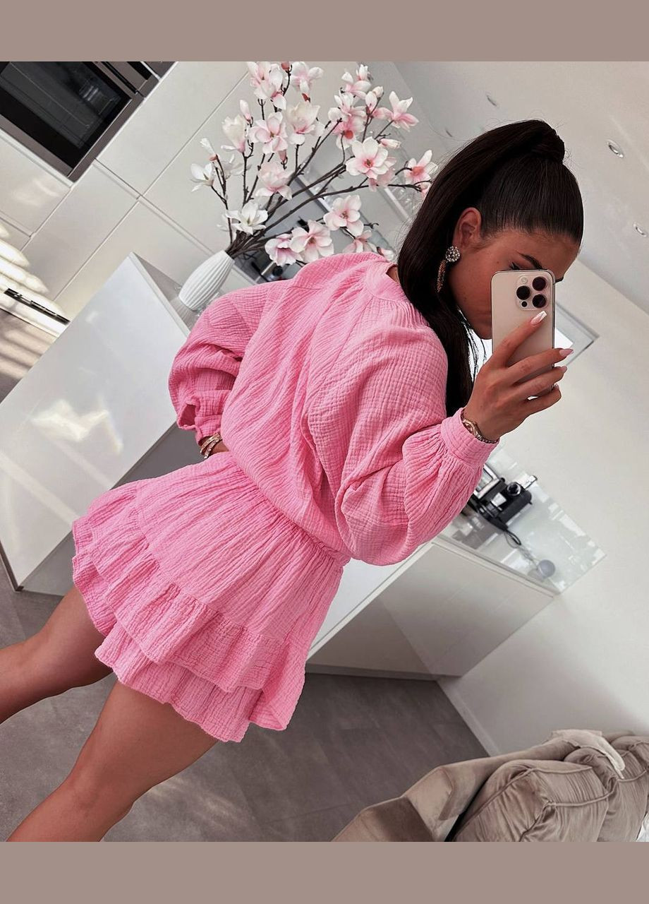 Стильный костюм рубашка и юбка-шорты Style Point (335418409)