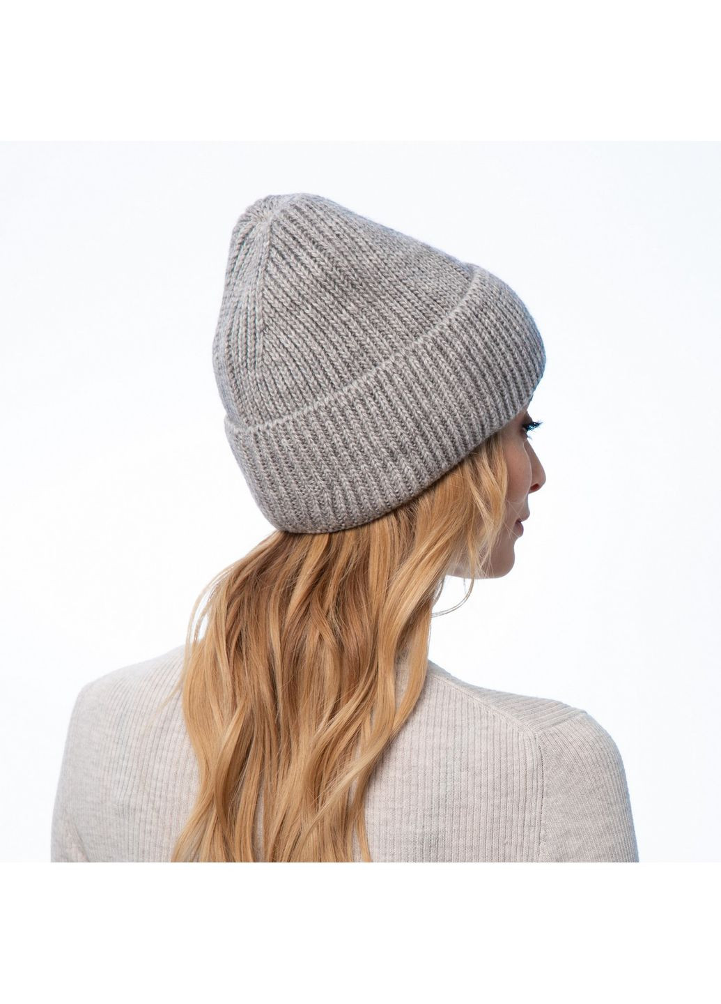 Шапка біні жіноча вовна сіра LUKE LuckyLOOK 924-408 (322789589)