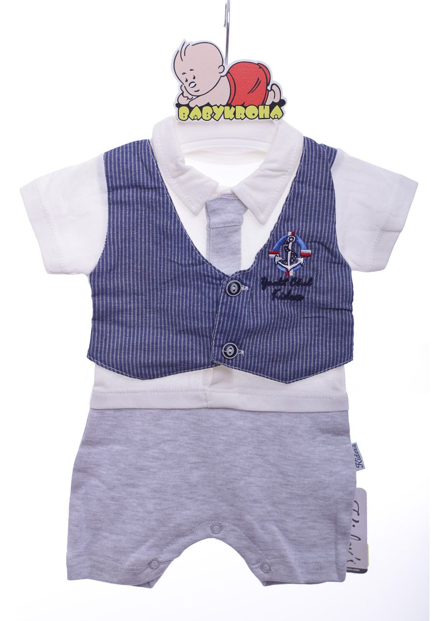 Песочник с коротким рукавом для мальчика baby man синий см (43039) BABYKROHA (297200533)