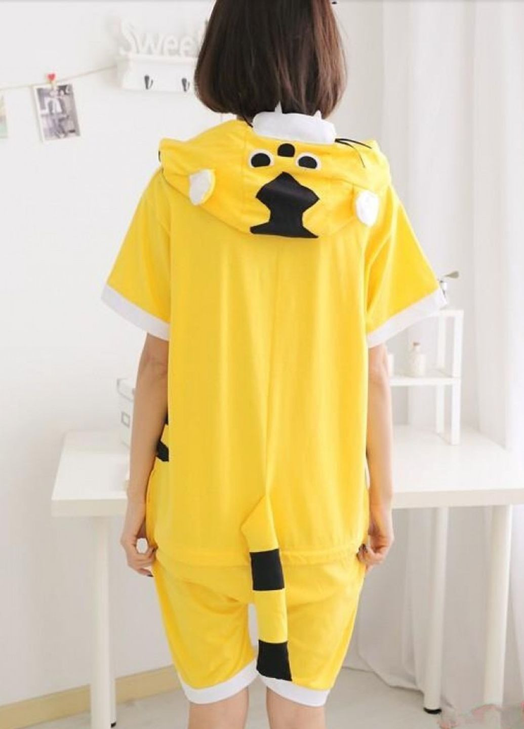 Літній кигурумі у вигляді тигра з капюшоном і хвостом жовтий (4014) My Kigu (340960748)