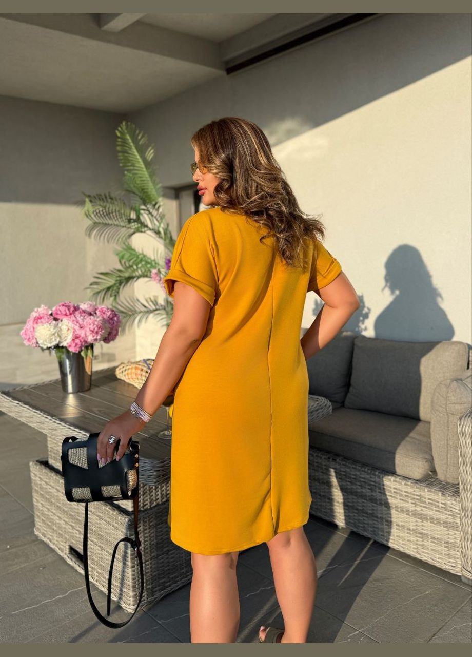 Жовтий повсякденний сукня No Brand з малюнком