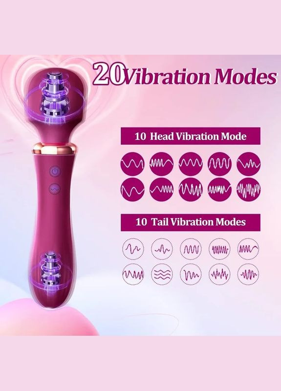 ПРЕМІУМ Вібратор мікрофон з підігрівом, двосторонній жіночий вібратор для сексу. Потужний стимулятор No Brand (302002141)