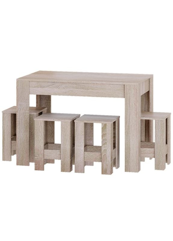 Обідній комплект Стіл СТО1 + 4 табурети Т-1 Дуб сонома (DTM-5588) Еверест (303701296)