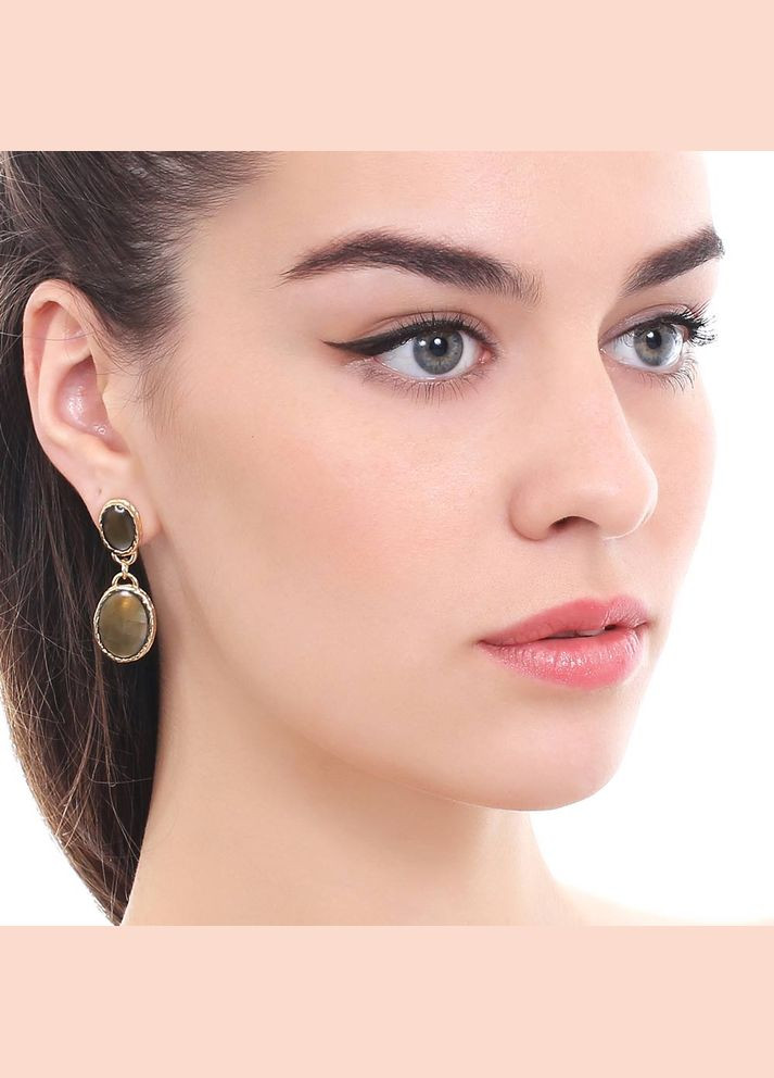 Серьги Винтаж хаки Sincera (340465268)