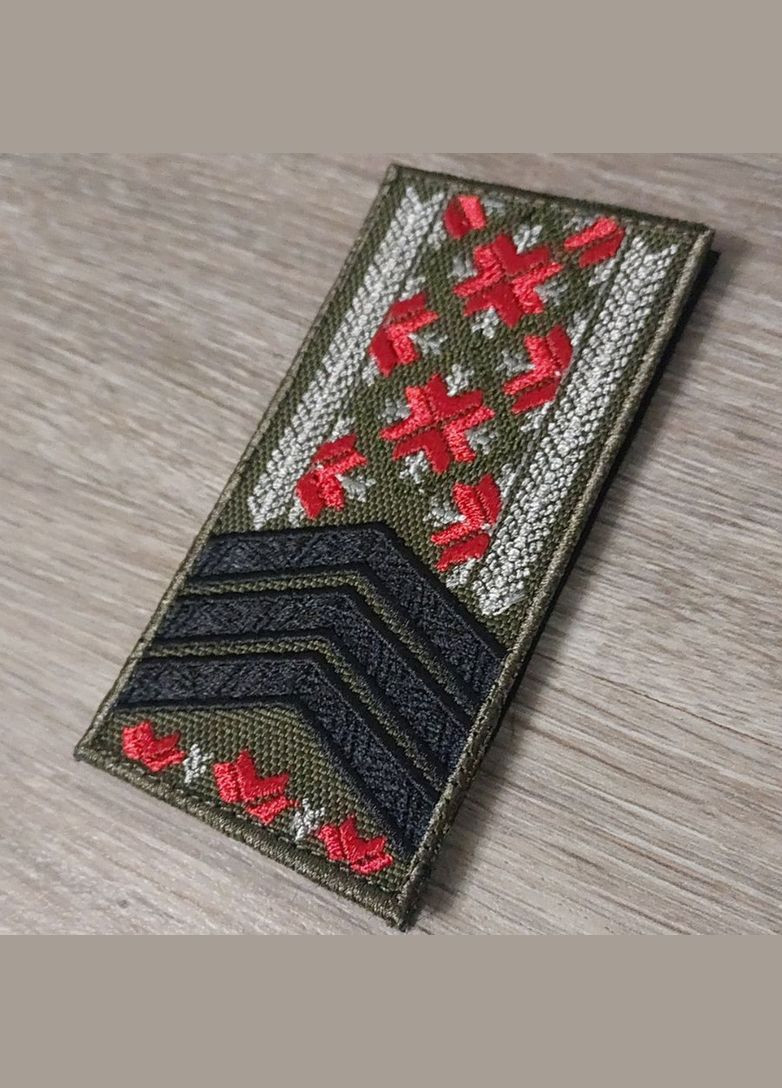 Шеврон Пагон сержанта ВСУ - вышиванка No Brand (336381915)