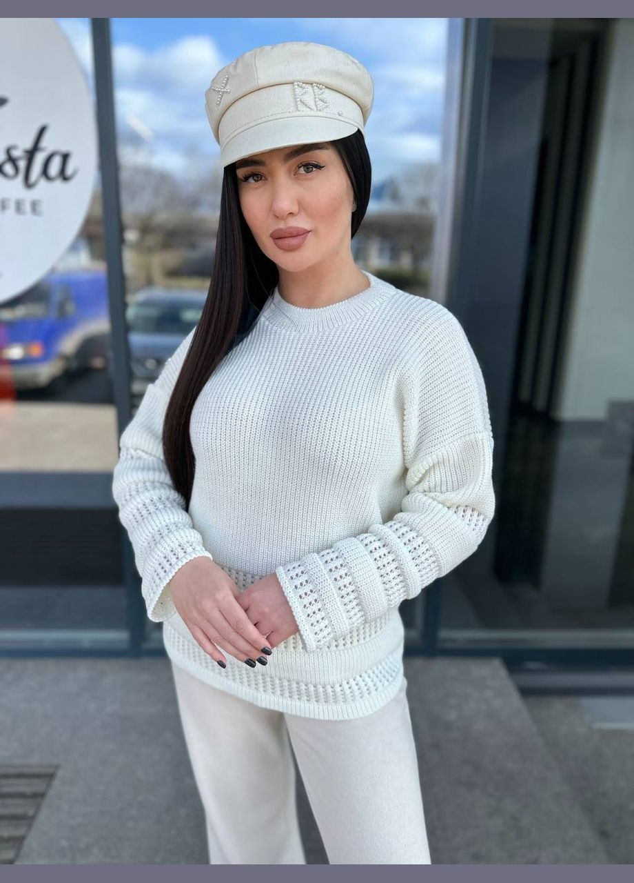 Молочный женский шерстяной свитер анюта молочная You Best
