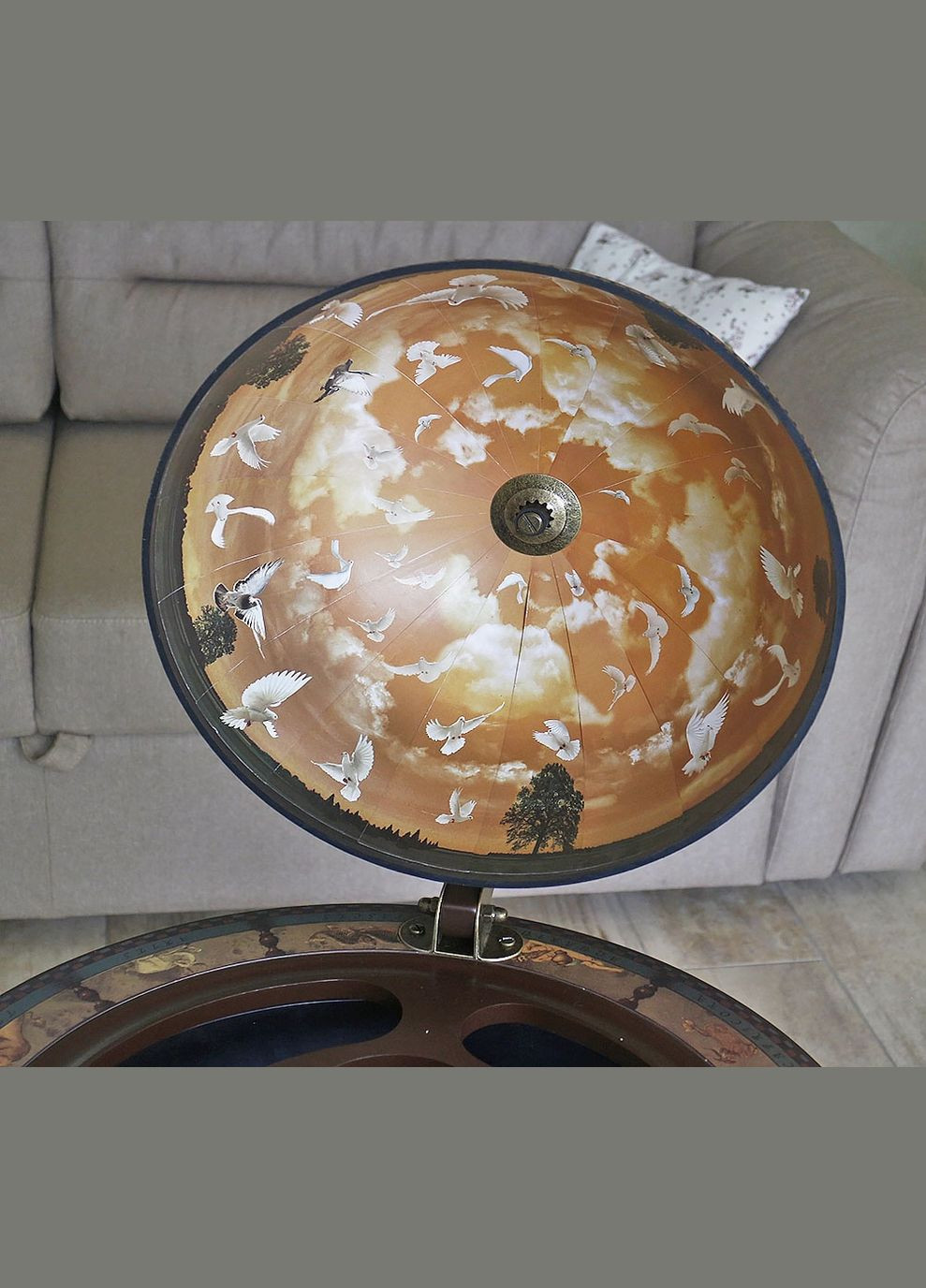 Глобус напольный бар Зодиак кремовый сфера 33 см (33001N) Гранд Презент (282738166)