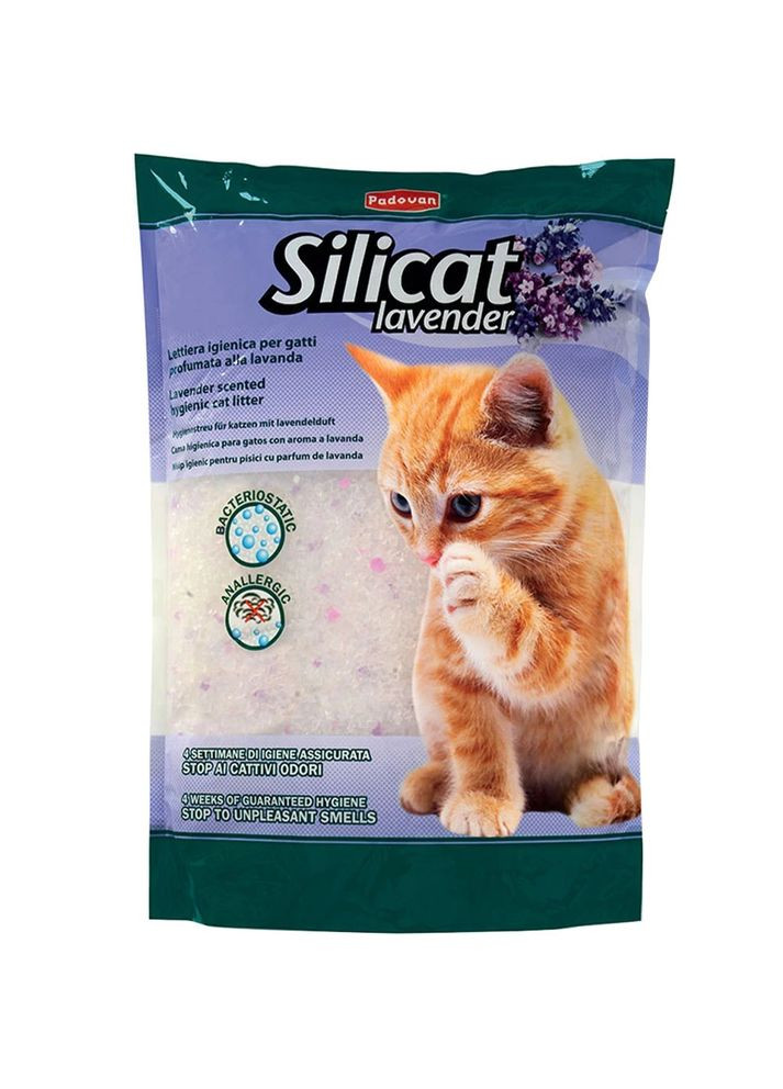 Наповнювач силікагелевий Silicat Lavender 2,2 кг, для котячих туалетів Padovan (364489146)