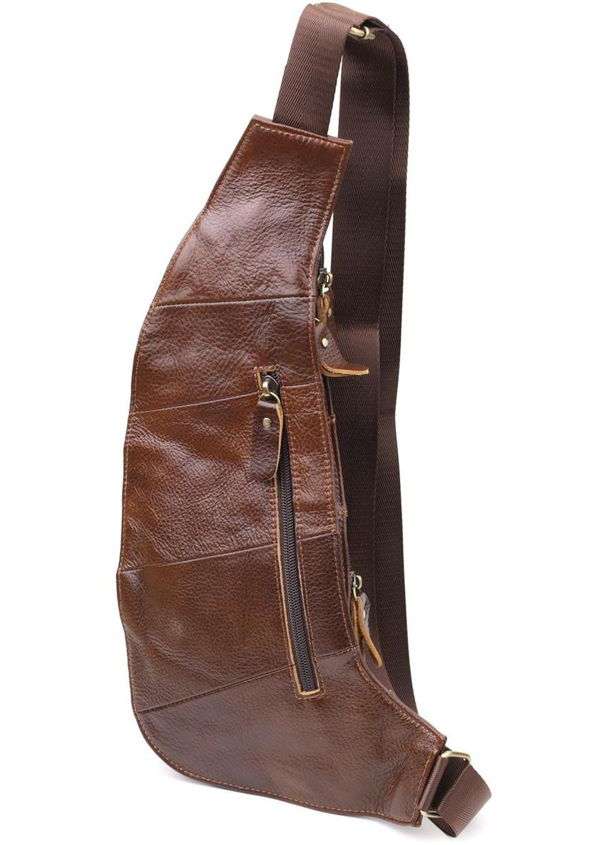 Сумка слинг через плечо мужская кожаная для телефона и для документов большая Коричневый 39013 Vintage (351403608)