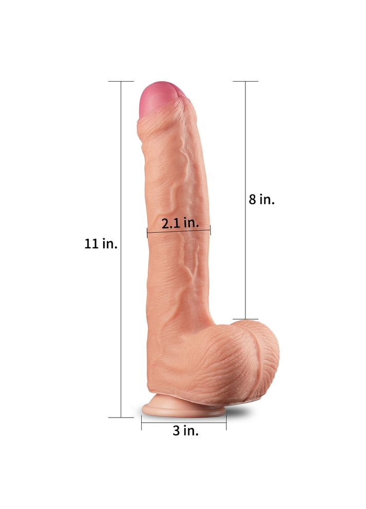 Фалоімітатор Dual-Layered Silicone Cock 11 Flesh - CherryLove Lovetoy (329152885)