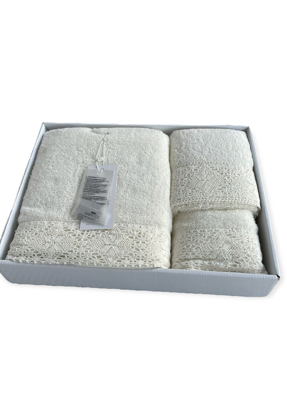 Набор полотенец Naturella Cream махровые 30-50 см,50-100 см,70-140 см Maison D'or кремовый