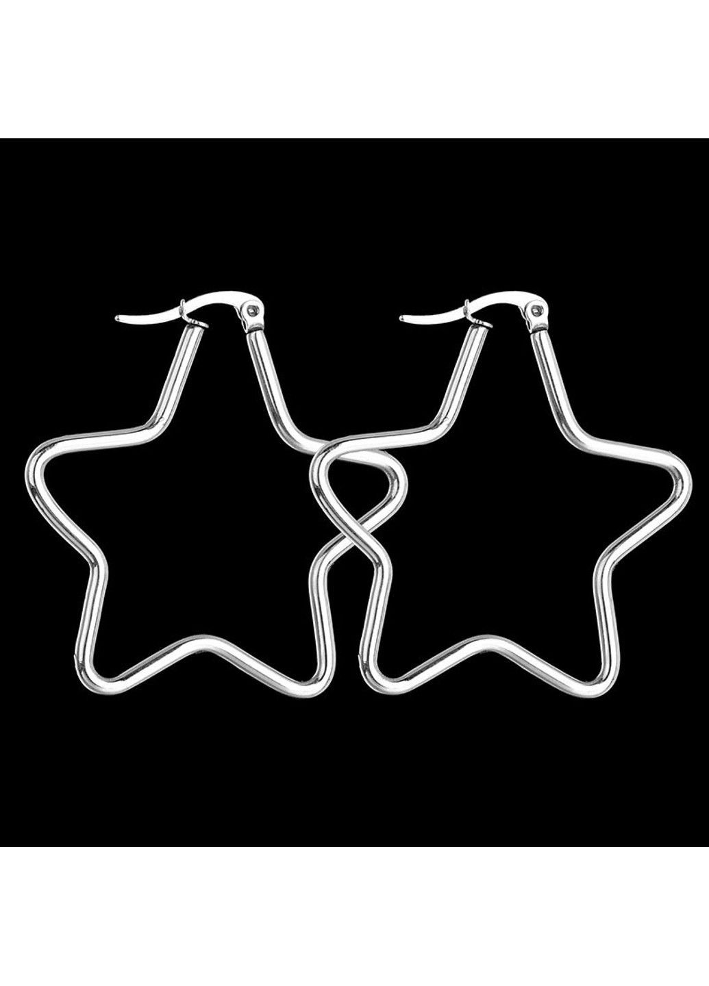 Сережки зірка з нержавіючої медичної сталі ES-013 No Brand (299330599)