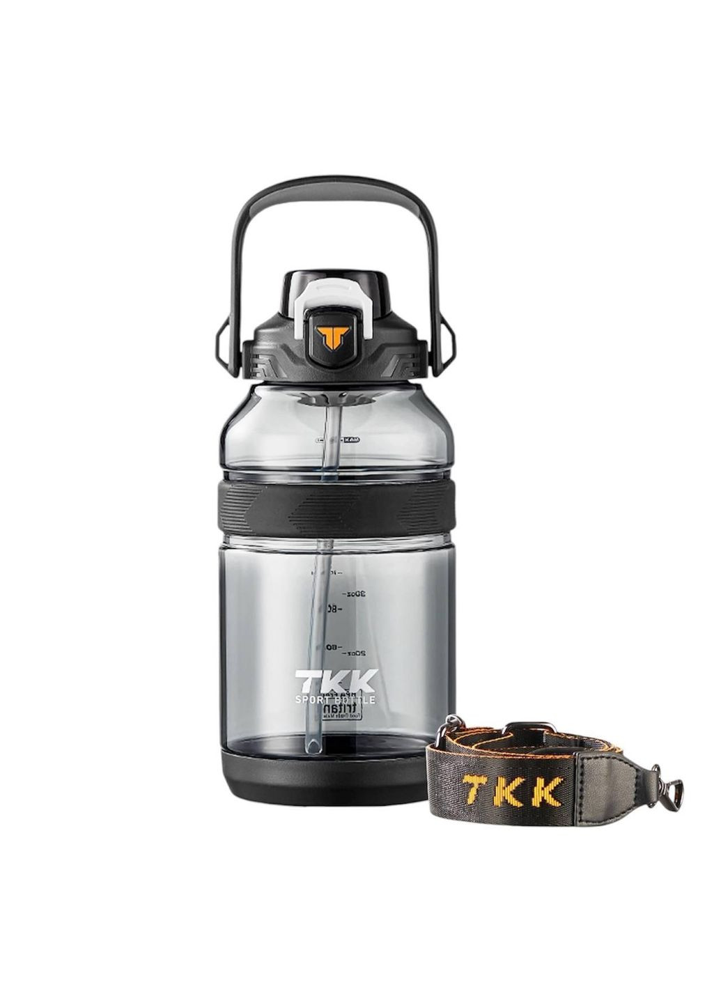 Легка пляшка тританова для води 2000 мл. Чорна TKK (303925287)