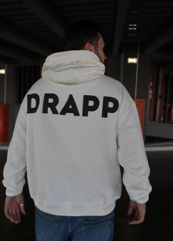 Біле чоловіче модне оверсайз худі з трендовим дизайном No Brand (303325790)