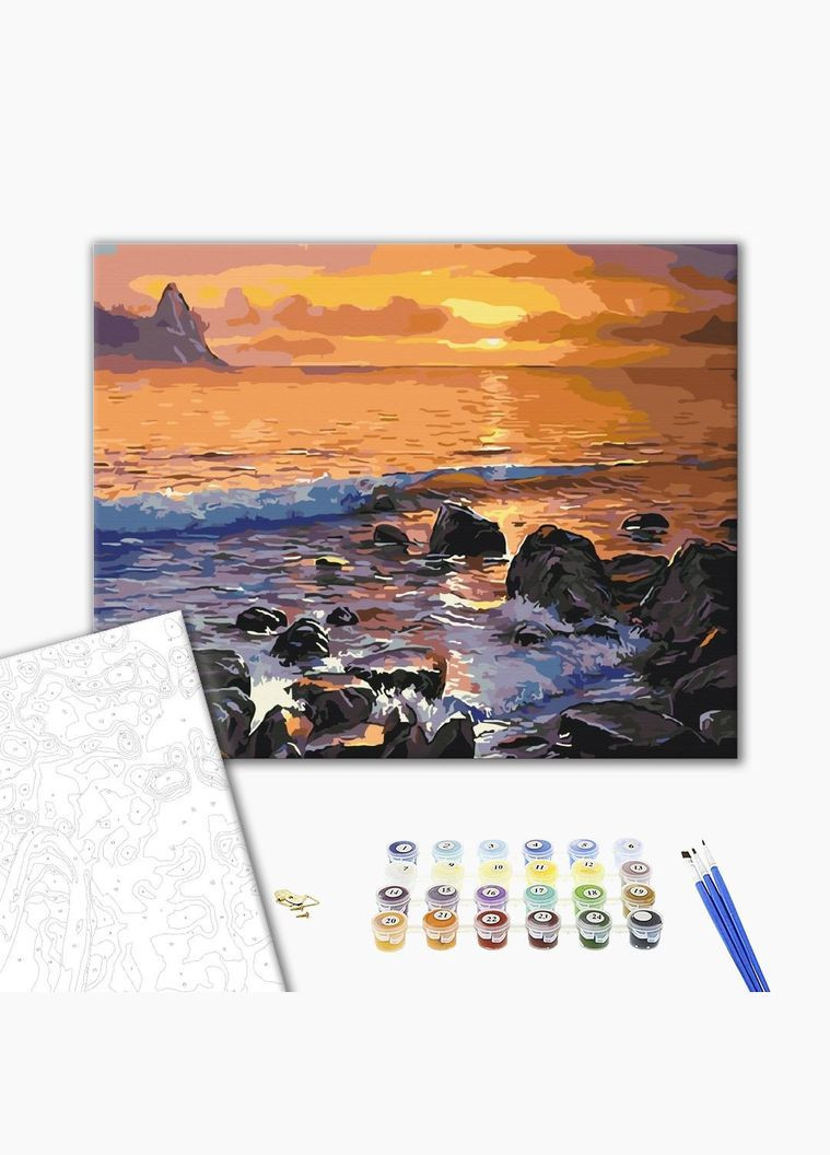 Картина за номерами Кам'янистий берег Пейзаж море Малюнки на полотні Природа 40х50см BS5749 Brushme (308988861)