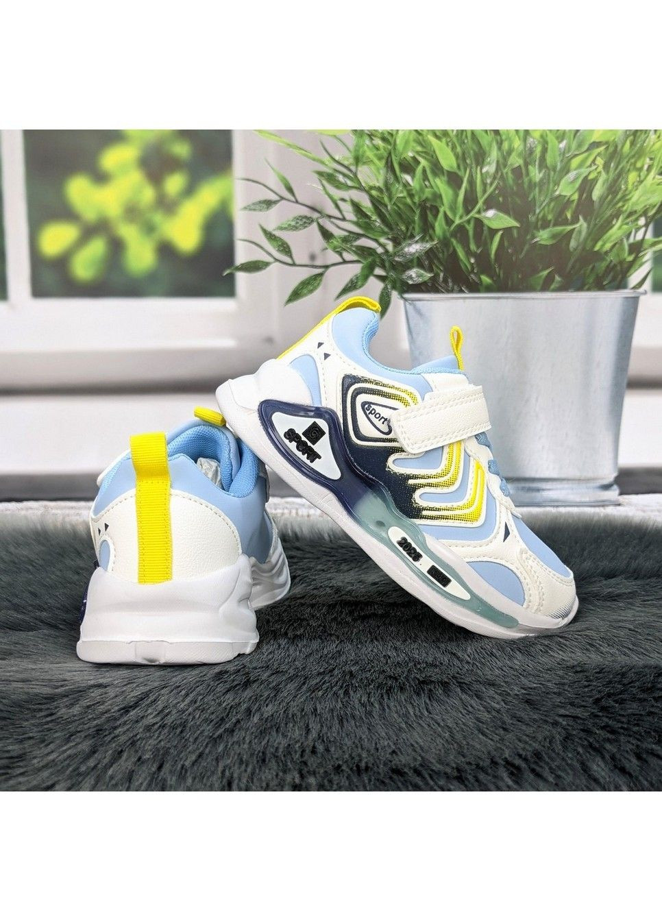 Голубые демисезонные кроссовки подростковые Леопард