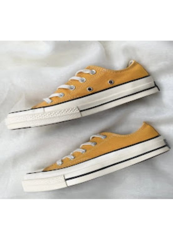 Белые демисезонные кеды мужские converse chuck 70 classic low-top yellow конверс No Brand