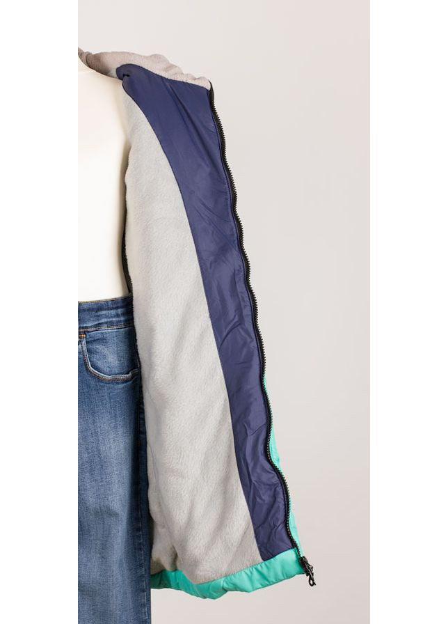 Бірюзова зимня куртка зимова подовжена для дівчинки Одягайко