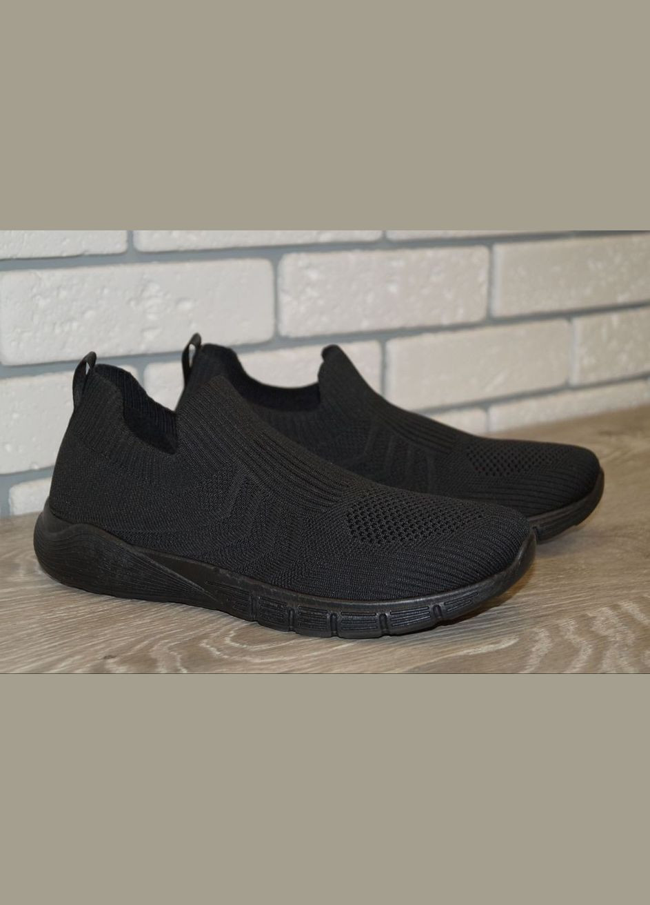 Черные демисезонные кроссовки мужские без шнурков SWIN SHOES 1022-1