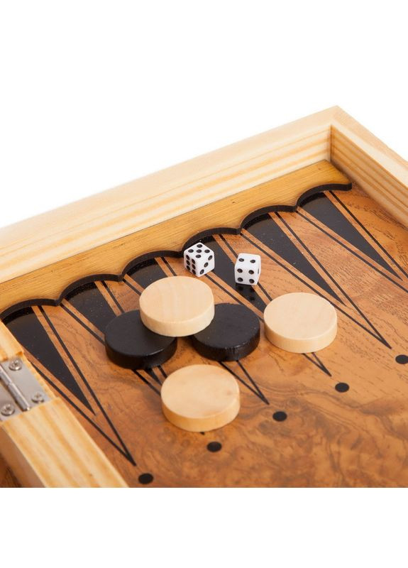 Шахи, шашки, нарді 3 в 1 дерев'яні SP-S3830 (фігури-дерево, розчин дошки 34см x 34см) (S3830) SP-Sport (361436672)