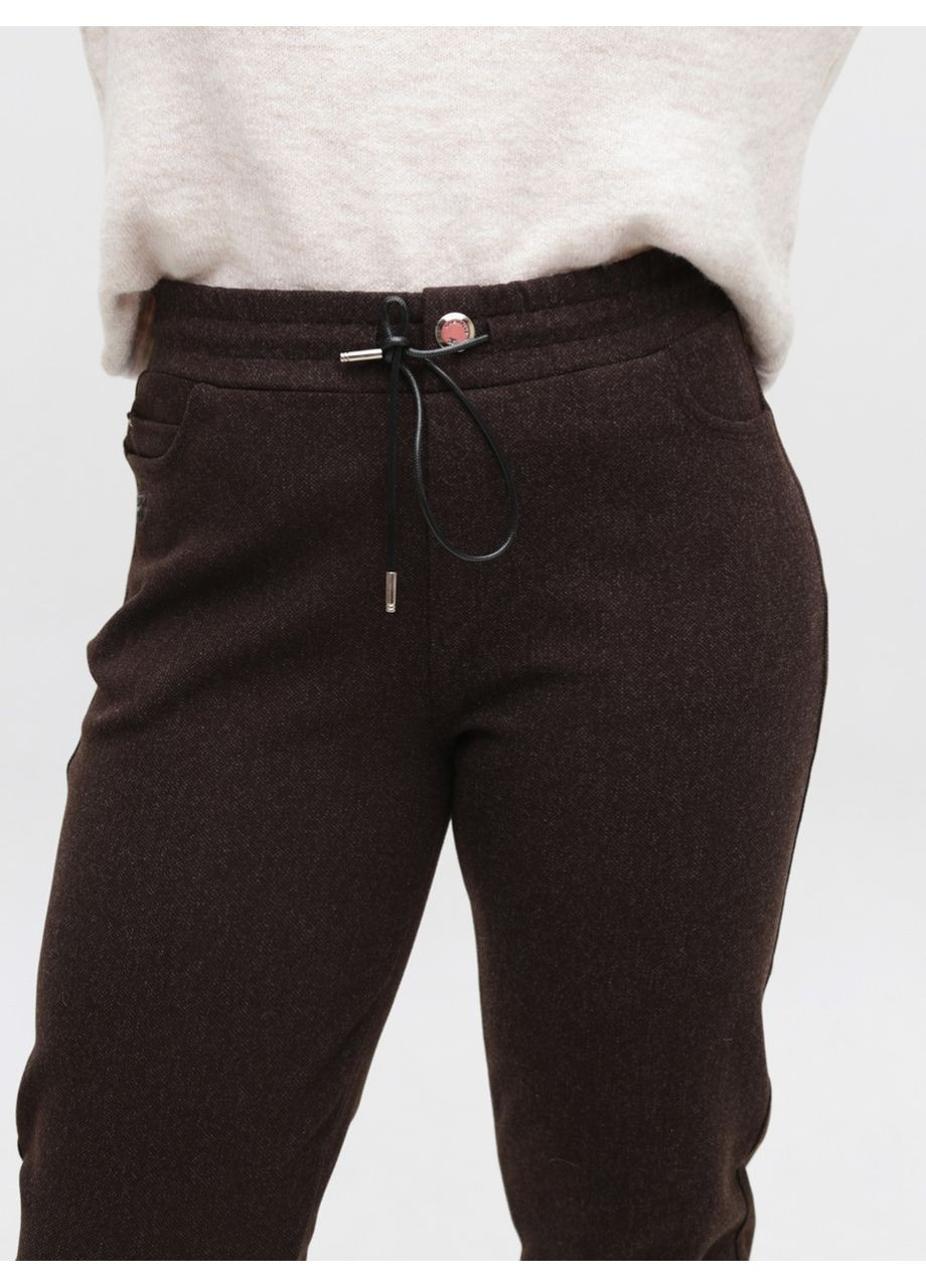 Штани жіночі коричневі МОМ теплі на резинці Estensivo MOM (365813783)