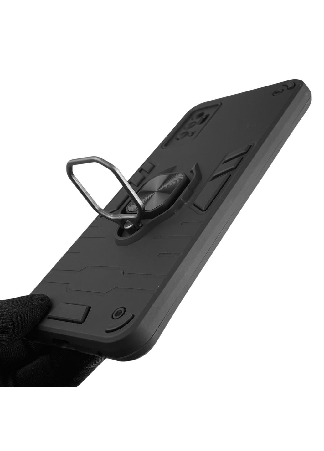 Чохол для телефона Blade A71 броньований з магнітним кільцем-тримачем на зтє блейд а71 чорний ZTE (366230421)