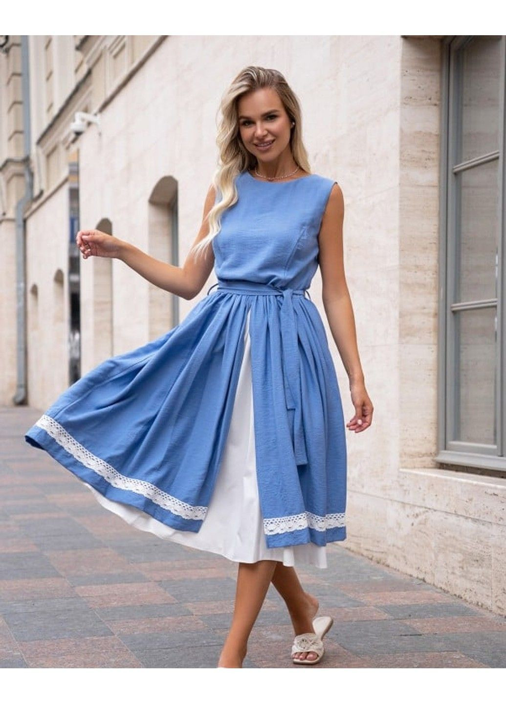 Блакитна повсякденний сукня issa pus 14751 блакитний ISSA PLUS