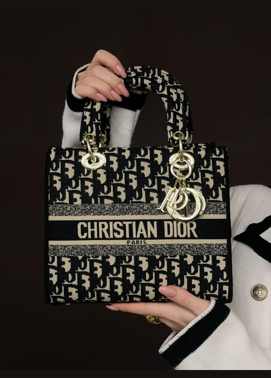 Крістіан Діор Lady medium сумочка (чорний класика) No Brand (322415462)