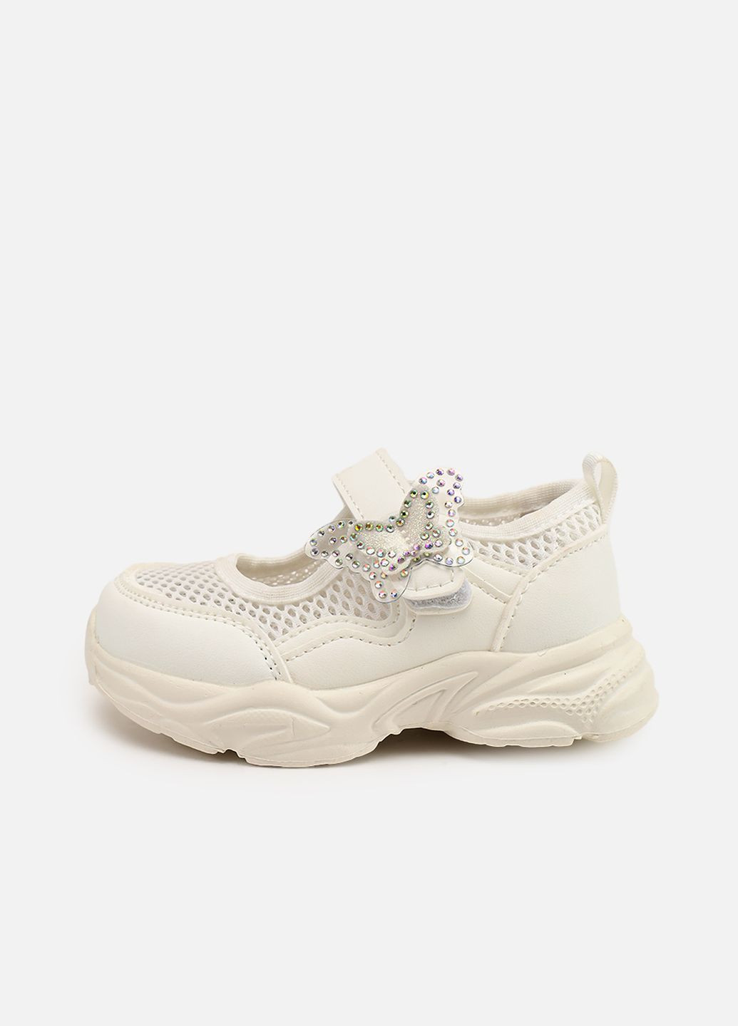 Сліпони на пласкій підошві для дівчинки колір білий ЦБ-00274019 Kimboo (325472871)