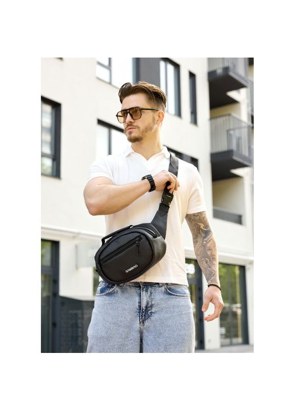 Сумка через плече бананка Flex чорна Sambag (330104161)