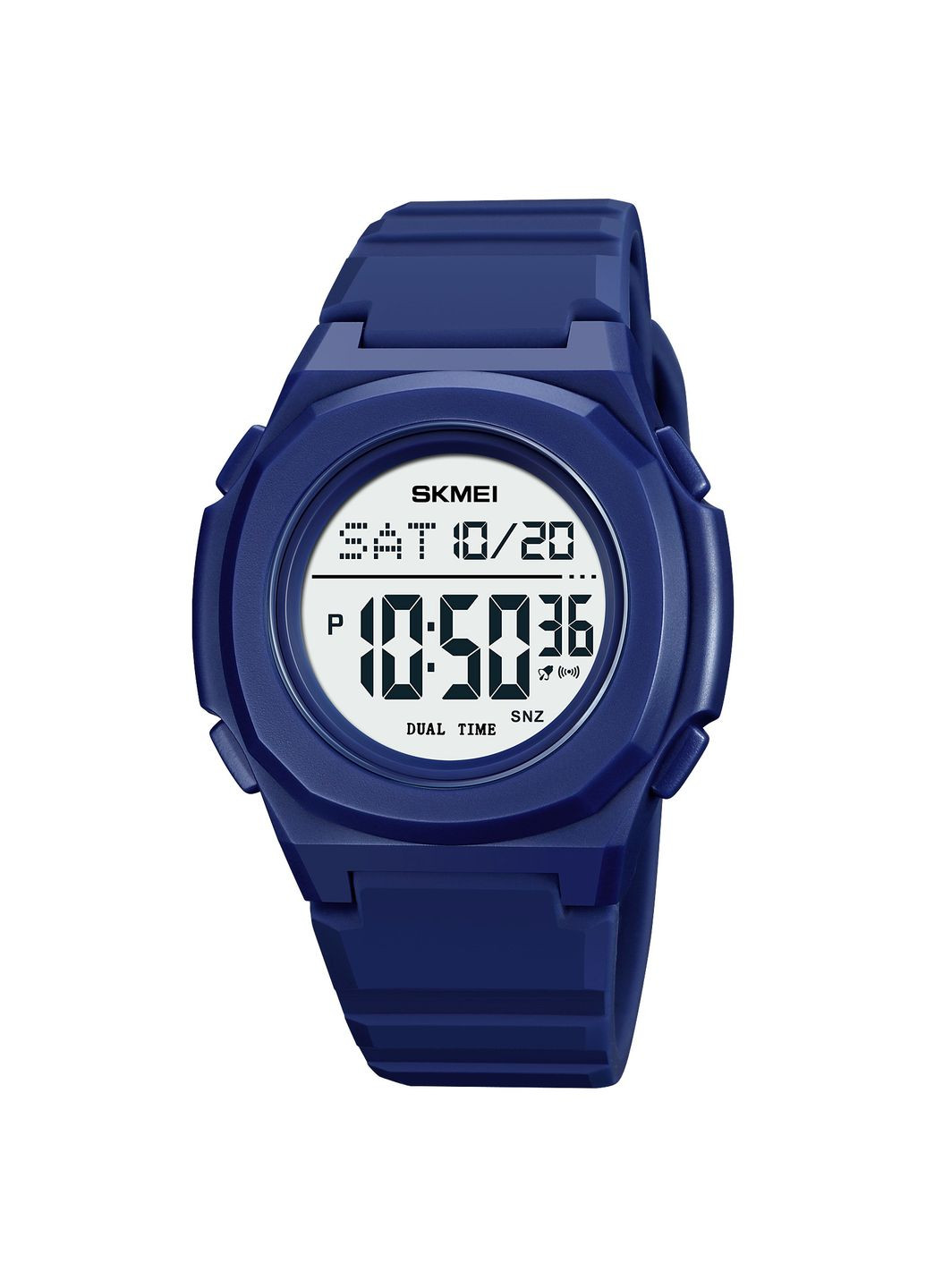 Годинник водонепроникний для чоловіків спортивний з будильником і секундоміром чорний синій ProDobro (367266555)